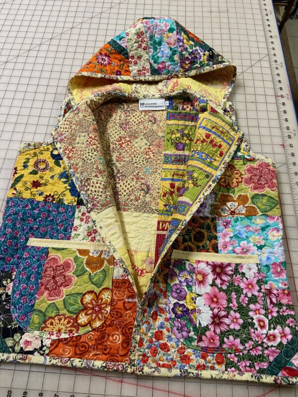 QUILT HOODIE VEST/6" FLORAL SQUARES #44 - Image 4