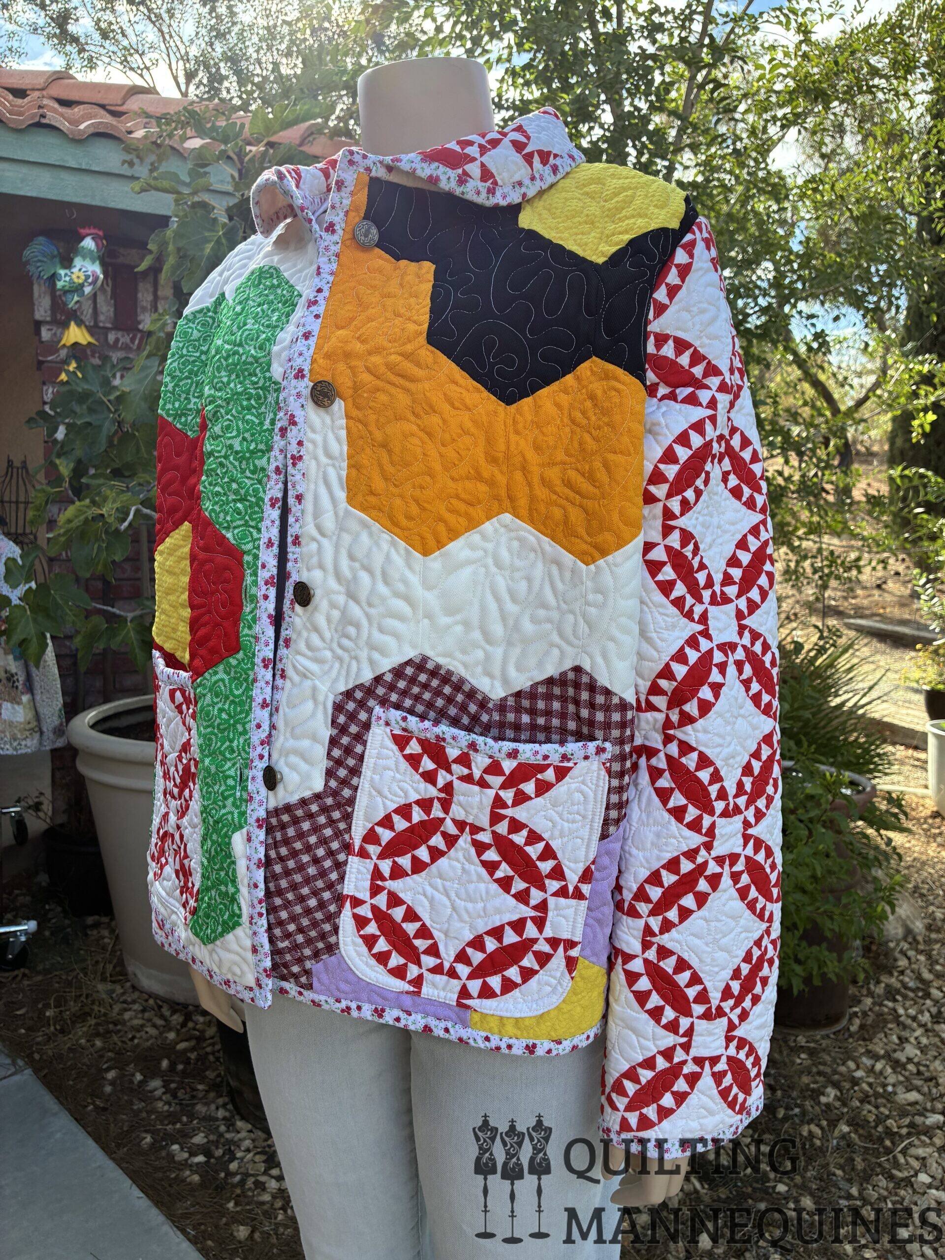 CHORE COAT - GRANDMOTHERS FLOWER GARDEN #128 - Image 3