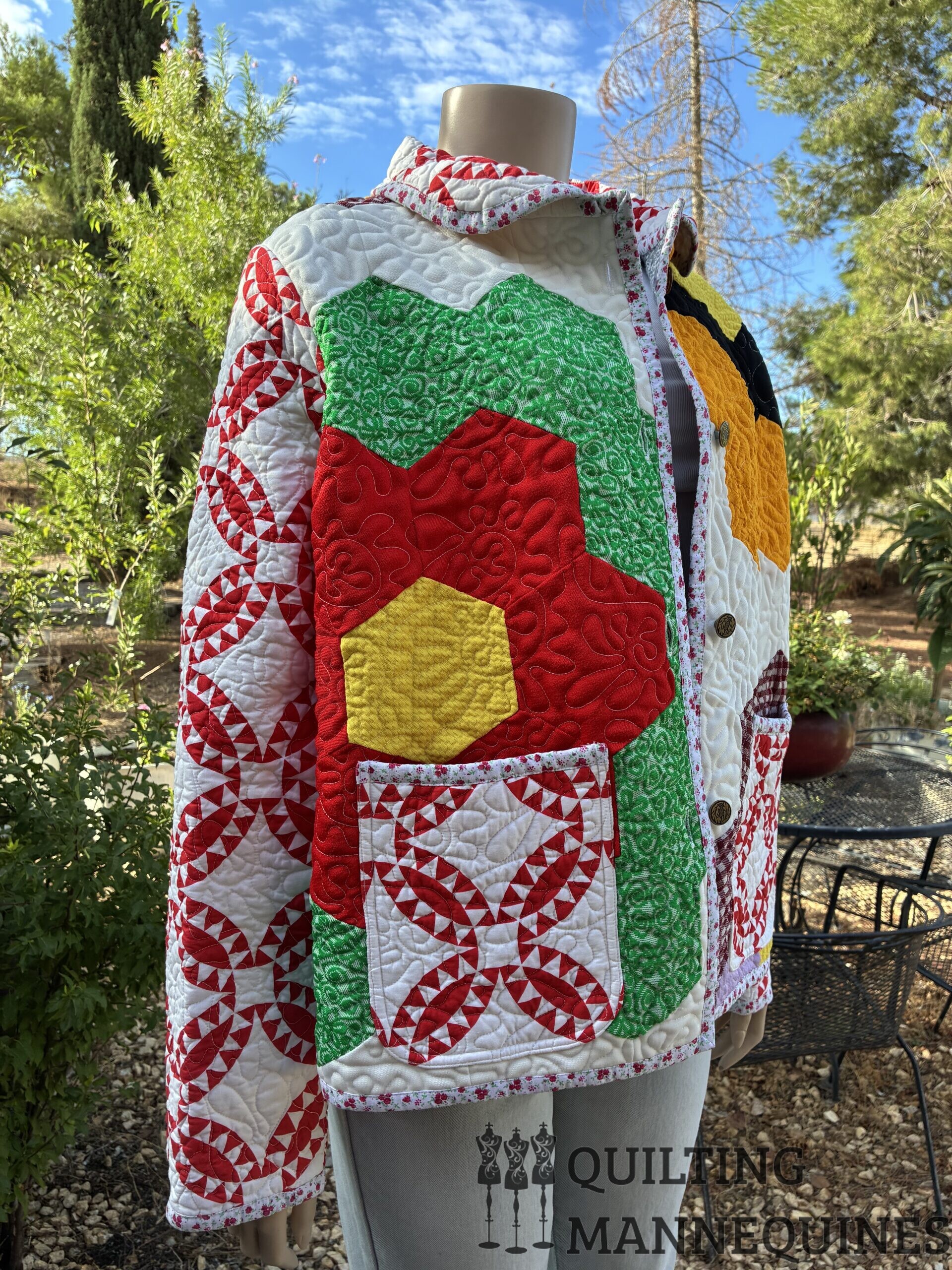 CHORE COAT - GRANDMOTHERS FLOWER GARDEN #128 - Image 4
